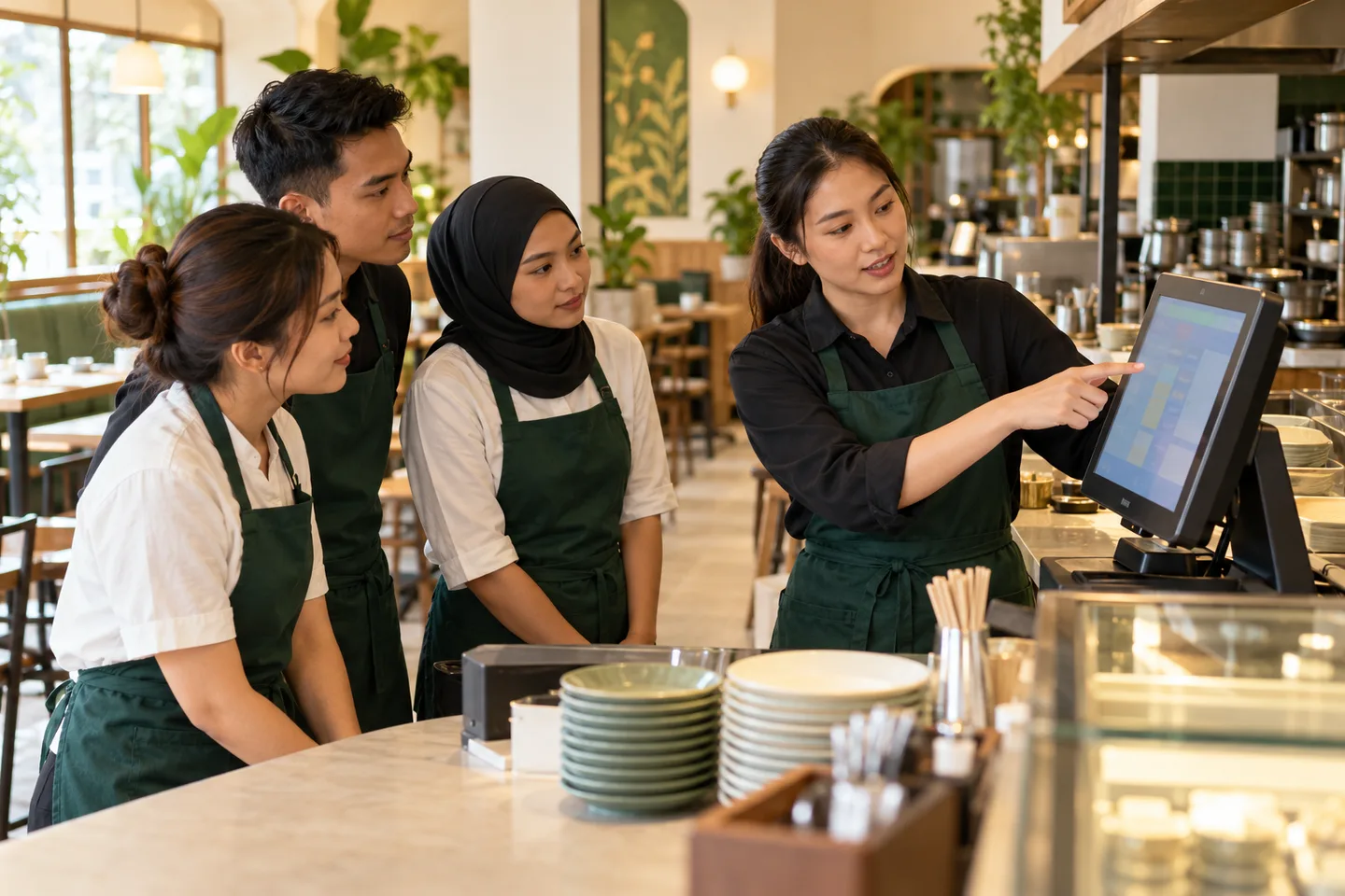Illustration of a workshop for an F&B team